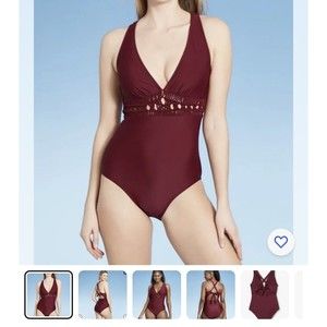Women's Macrame Medium Coverage One Piece Swimsuit - Kona Sol - Size M